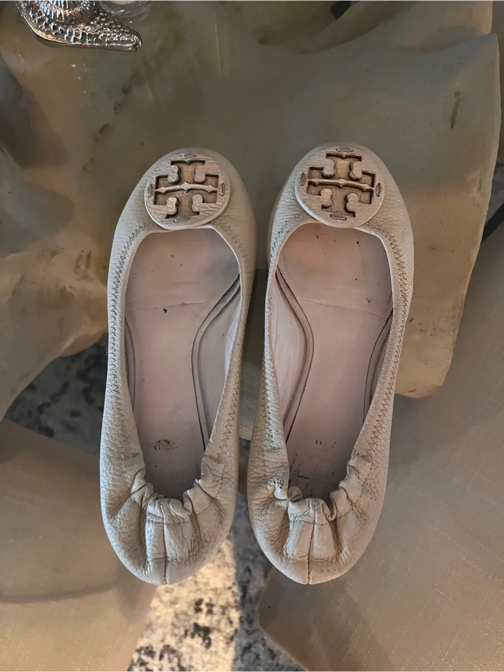 Tory Burch Cream Reva Ballet Flats - Women's 6